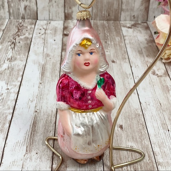 Vintage LAUSCHA GLAS German Girl Mercury Glass Large Ornament - Picture 11 of 12